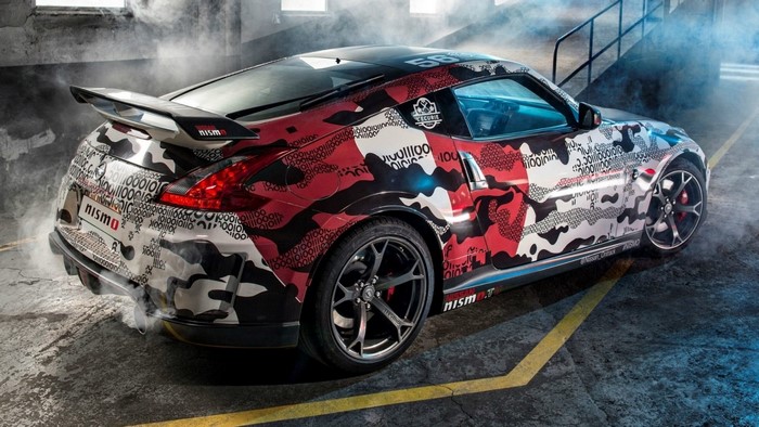 Nissan 370Z Nismo with custom camouflage wrap