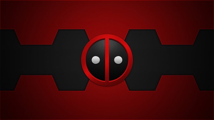 Deadpool Logo on Red and Black Background