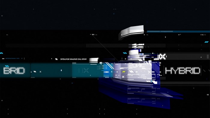 Digital Futuristic Interface with Text