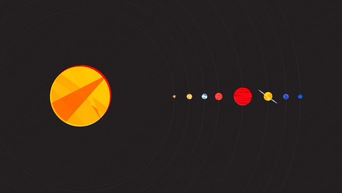 Minimalist Solar System with Planets and Sun