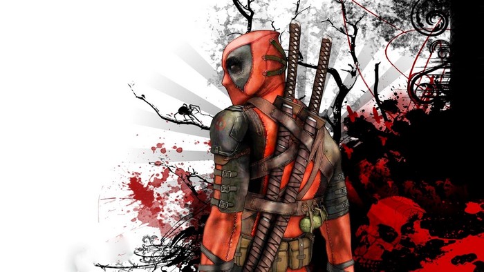 Deadpool with swords and spider