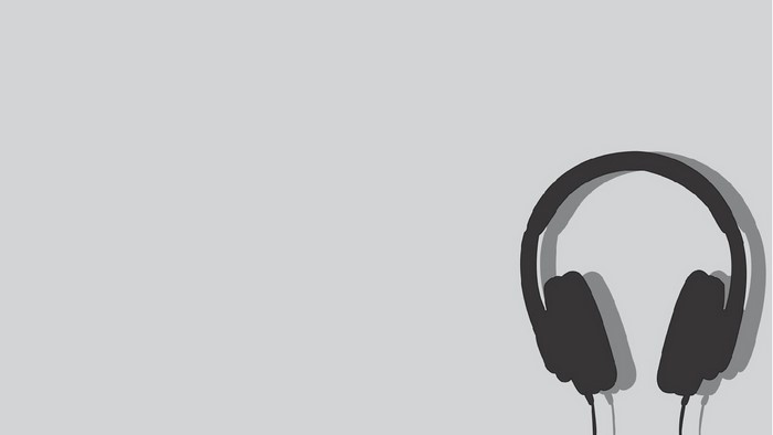 Minimalist headphones with shadow