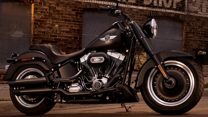 Black Harley Davidson Fat Boy Motorcycle