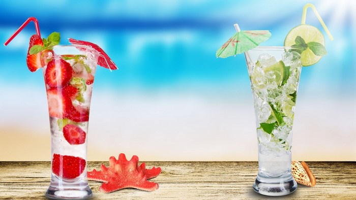 Summertime Cocktails on a Beach