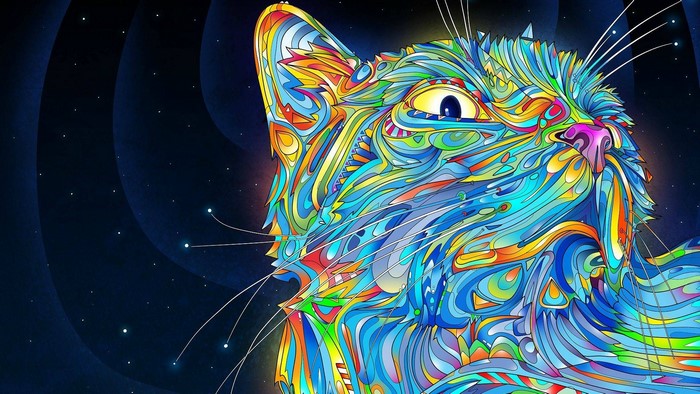 Trippy Cat Art