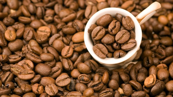 Brown Coffee Beans in a White Cup