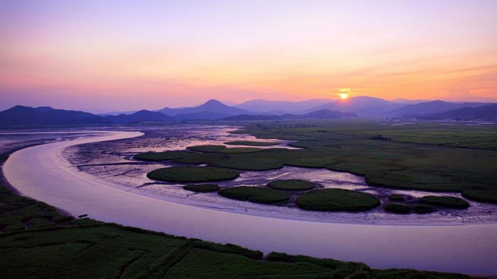 Sunset over Suncheon Bay, South Korea