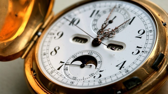 Close-up of a vintage pocket watch