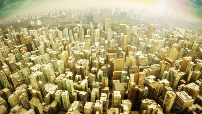 Super City Skyscrapers Top View
