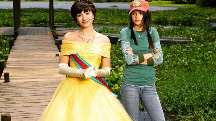 Demi Lovato and Selena Gomez on a Dock