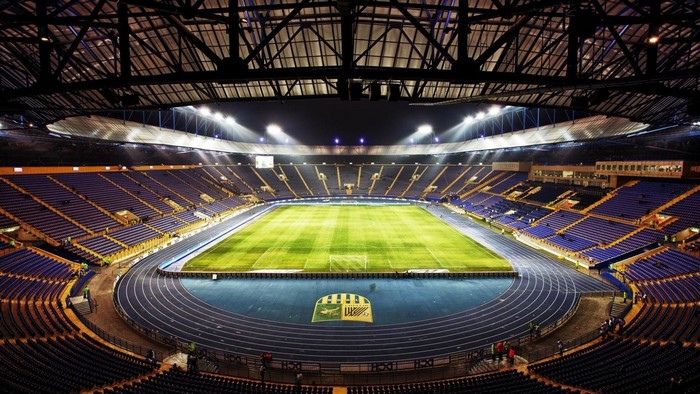 Metalist Stadium with Football Field and Track