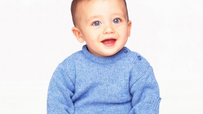 Cute Baby in Blue Sweater