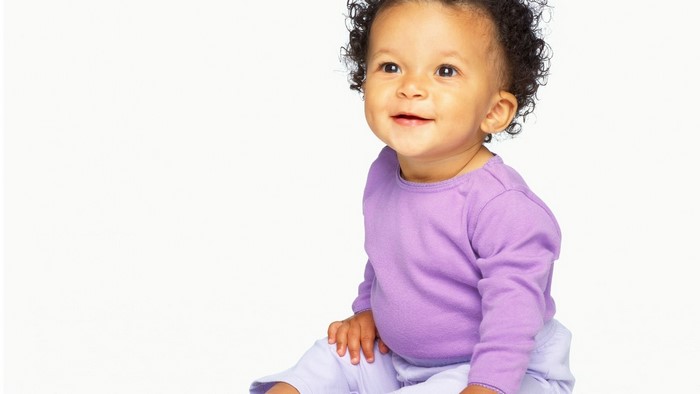 Cute Baby Girl in Purple Outfit