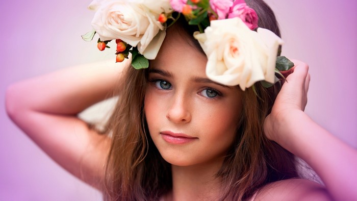 Cute child with flower crown