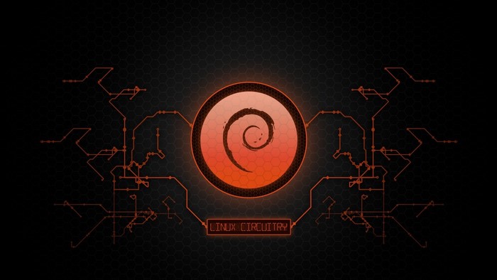 Debian Linux Circuitry Logo