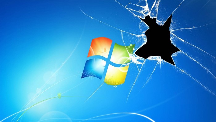 Cracked Screen Windows 7 Wallpaper