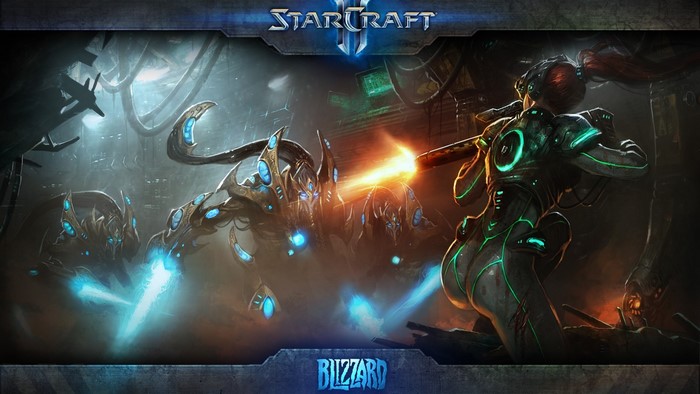 StarCraft II Protoss and Terran units in battle