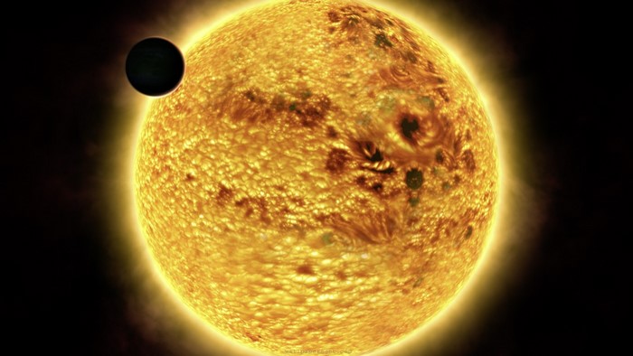 Planet transiting the Sun