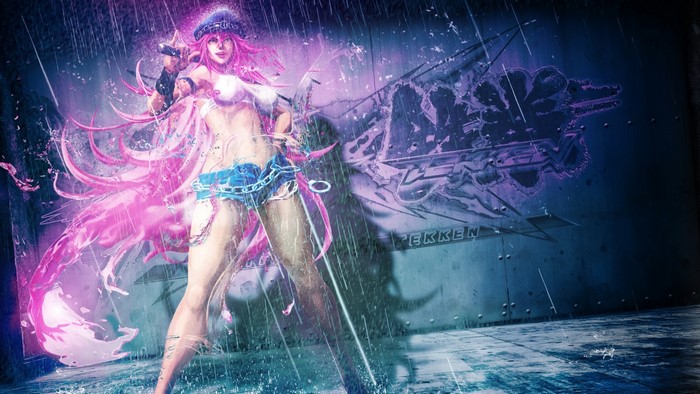Poison from Tekken in the rain