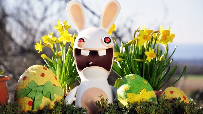 Raving Rabbids Easter Eggs and Daffodils