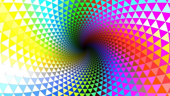 Psychedelic Rainbow Swirl Triangles