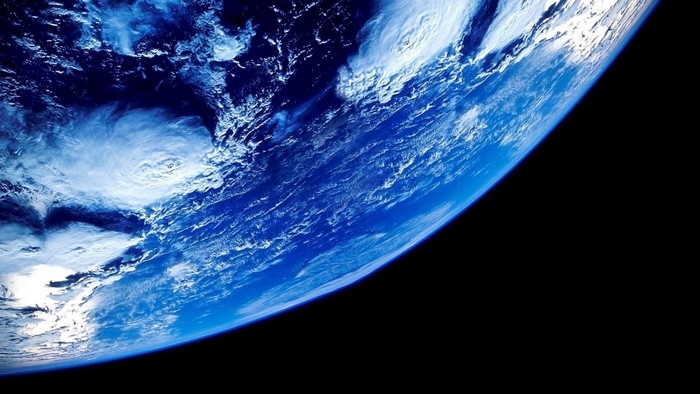 Earth from space with clouds