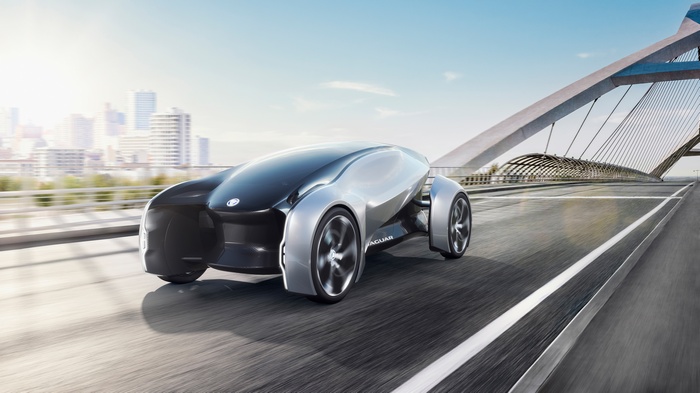 Jaguar Future-Type Concept car on a bridge