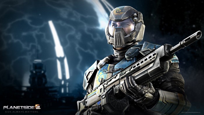 Soldier with rifle in PlanetSide 2