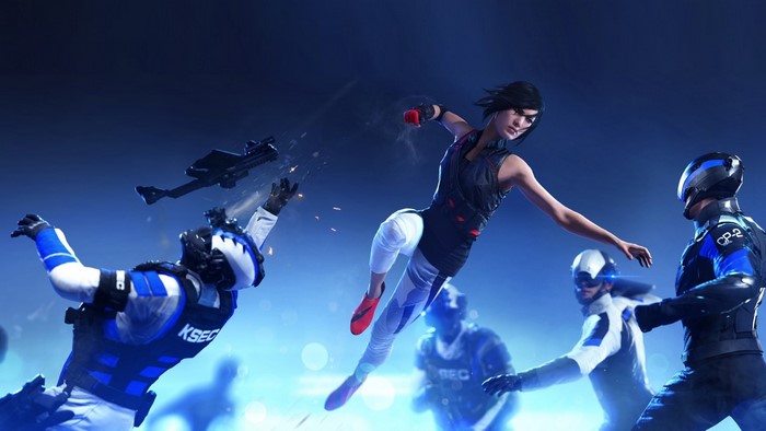 Faith Connors fighting KSEC officers in Mirrors Edge Catalyst