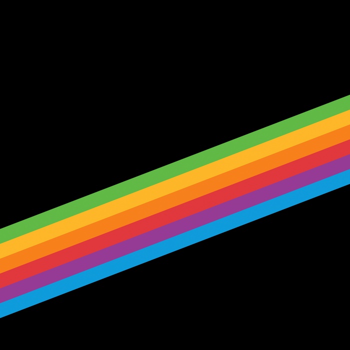 Rainbow stripes on a black background