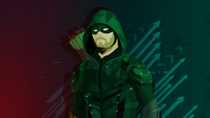 Green Arrow with Arrows and Arrows Background