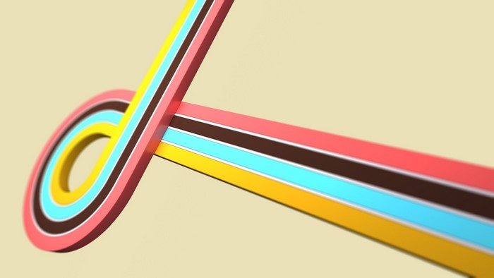 Retro 3D Striped Abstract Design