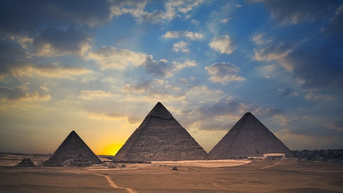 Egyptian Pyramids at Sunset