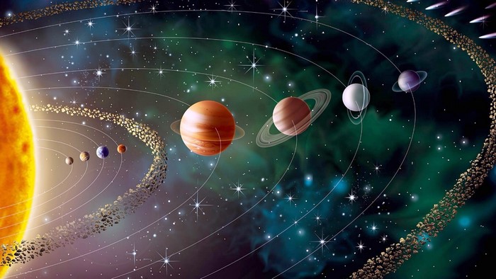 Solar System Planets and Asteroid Belt