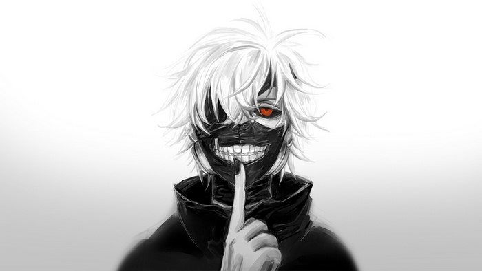 Kaneki Ken from Tokyo Ghoul with red eye