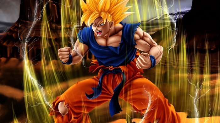 Goku in Energized Battle Stance from Dragon Ball Z