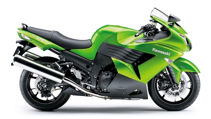 Green Kawasaki ZZR 1400cc Motorcycle