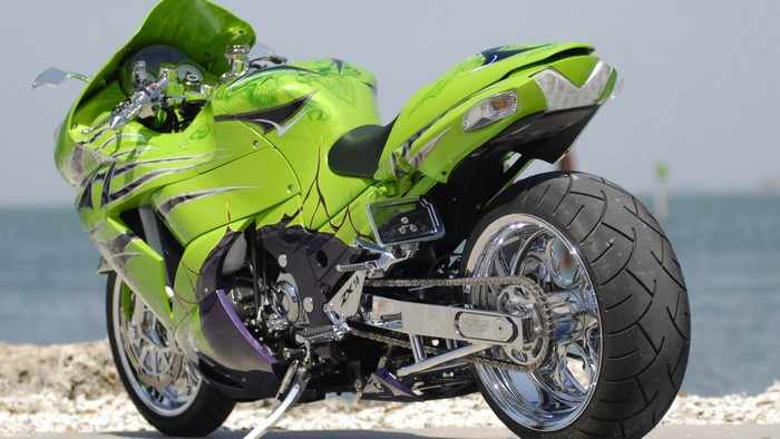 Lime Green Kawasaki ZX14R Motorcycle