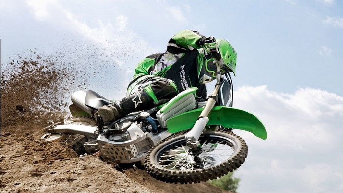 Kawasaki Motocross Rider in Action
