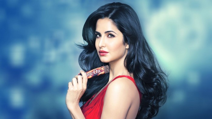 Katrina Kaif holding Choc On chocolate bar