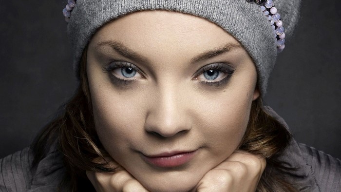 Natalie Dormer wearing a grey beanie