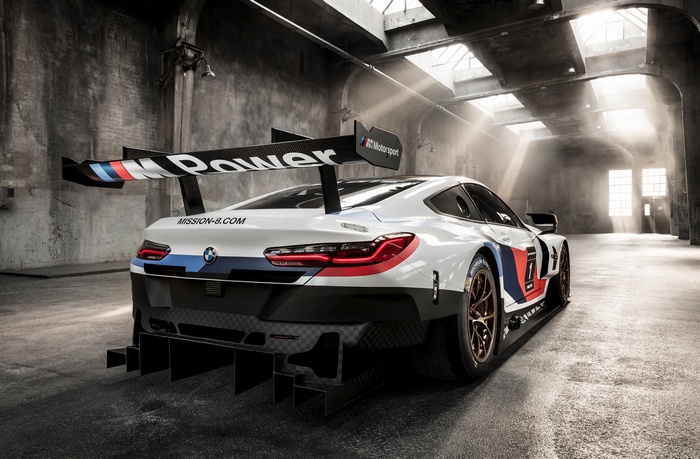 BMW M8 GTE race car rear view