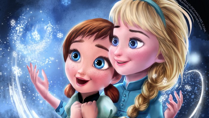 Elsa and Anna from Frozen