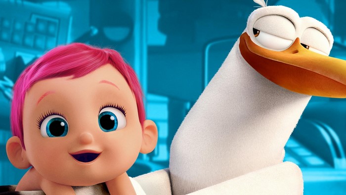 Baby Tulip and Junior the Stork from Storks