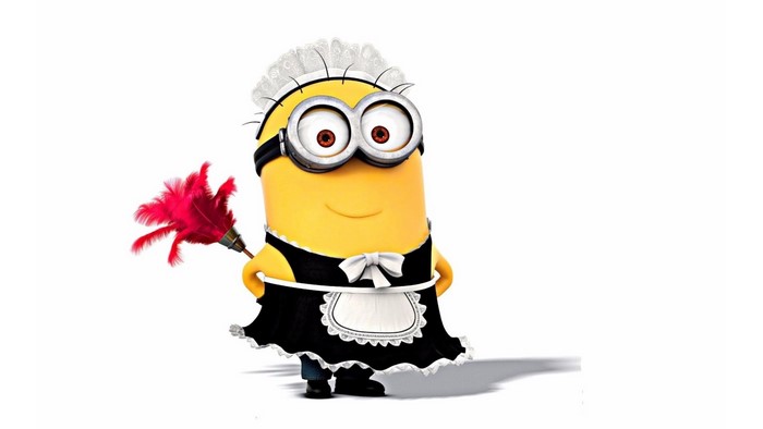 Minion from Despicable Me dressed as a maid