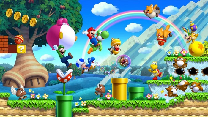 Super Mario Bros. 3 Characters with Rainbow