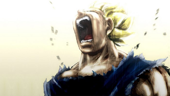 Vegeta screaming in Dragon Ball Z