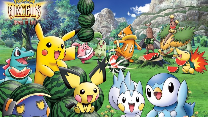 Pokemon Arceus and the Jewel of Life with Pikachu and Friends