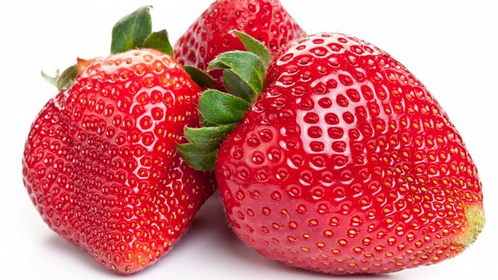 Three Ripe Strawberries
