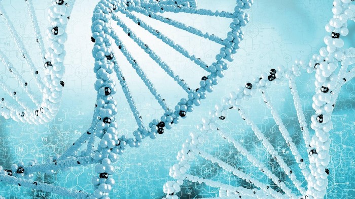 DNA strands with scientific background